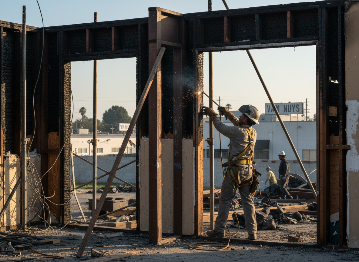 Structural Repair After Fire in Van Nuys, CA
